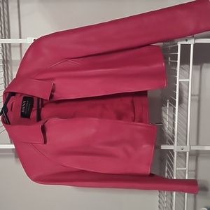 Dana Buchanan Petite. Pink leather short coat. Size 6 Petite